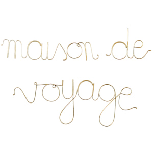 Mot fil de laiton 'MAISON DE VOYAGE' - Doré Vieilli