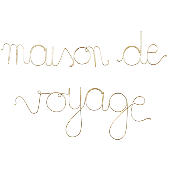 Mot fil de laiton 'MAISON DE VOYAGE' - Doré Vieilli