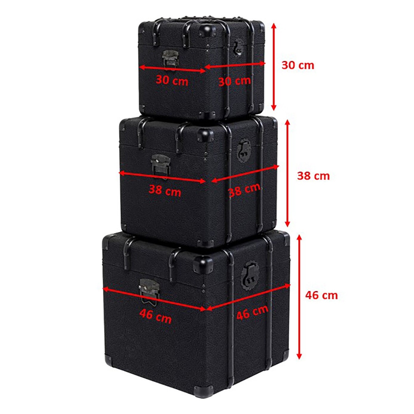 Coffres Voyage noirs set de 3 Kare Design
