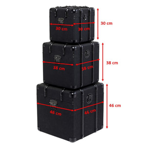 Coffres Voyage noirs set de 3 Kare Design
