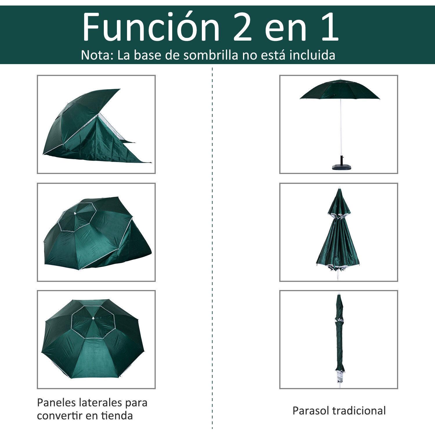 Sombrilla de Playa Portátil con Paravientos Tienda Camping Parasol Protección UV