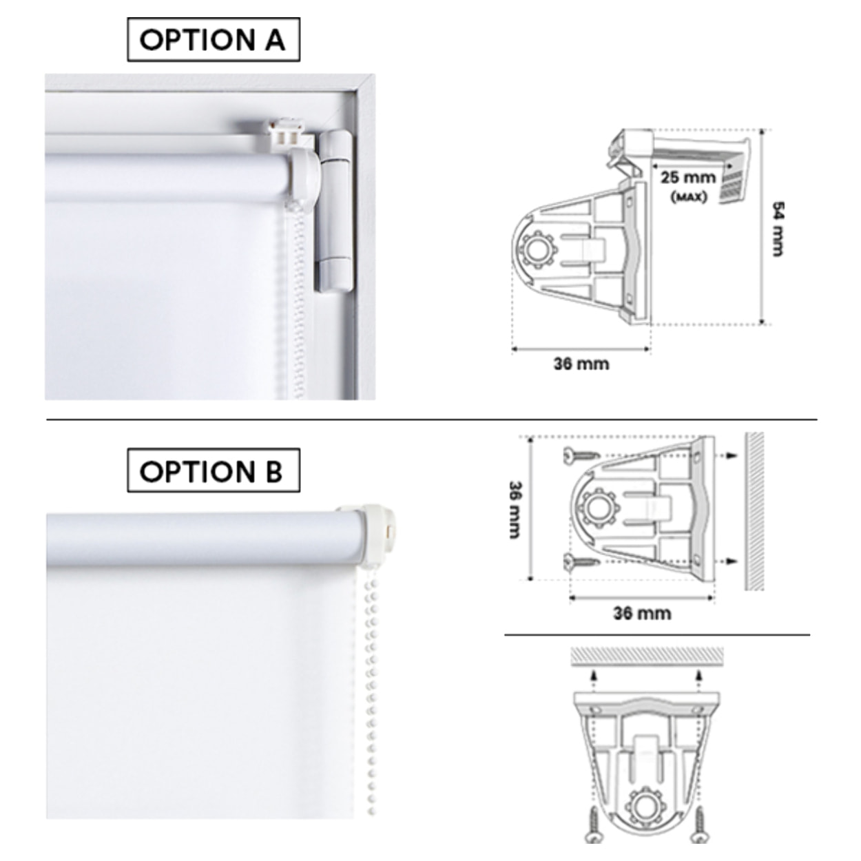 Enrollable CLIP&FIX Traslúcido Blanco Nieve