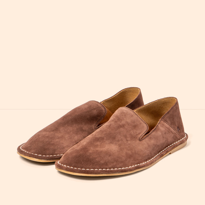 Zapatos N5976 SILK SUEDE CHOCOLATE/ CRISOL color Chocolate