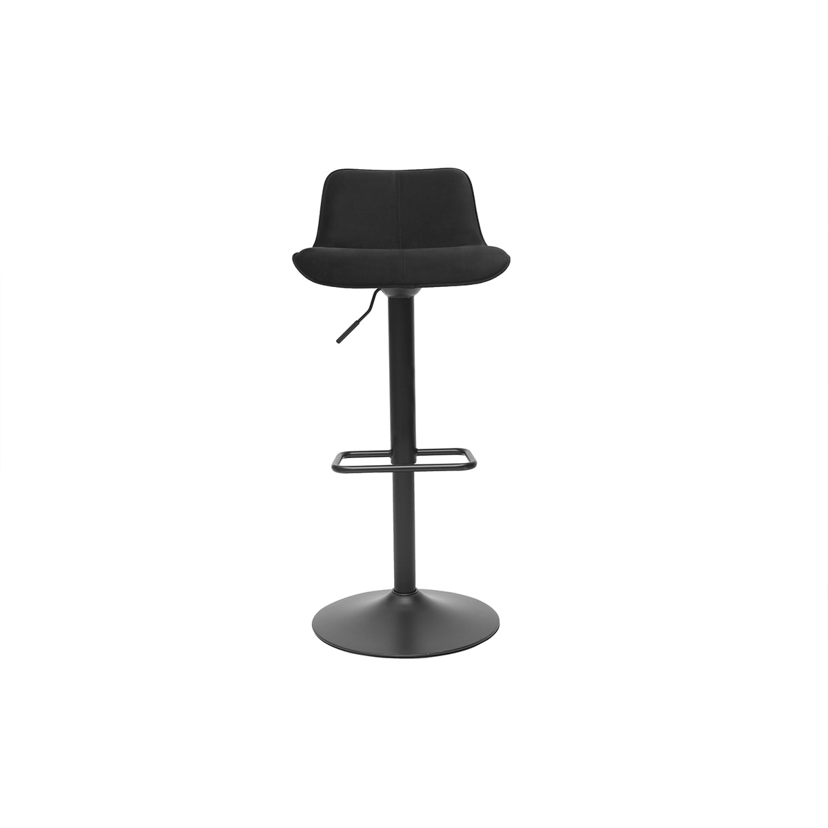 Tabourets de bar réglables pivotants 360° noirs en tissu velours et métal (lot de 2) BOOST