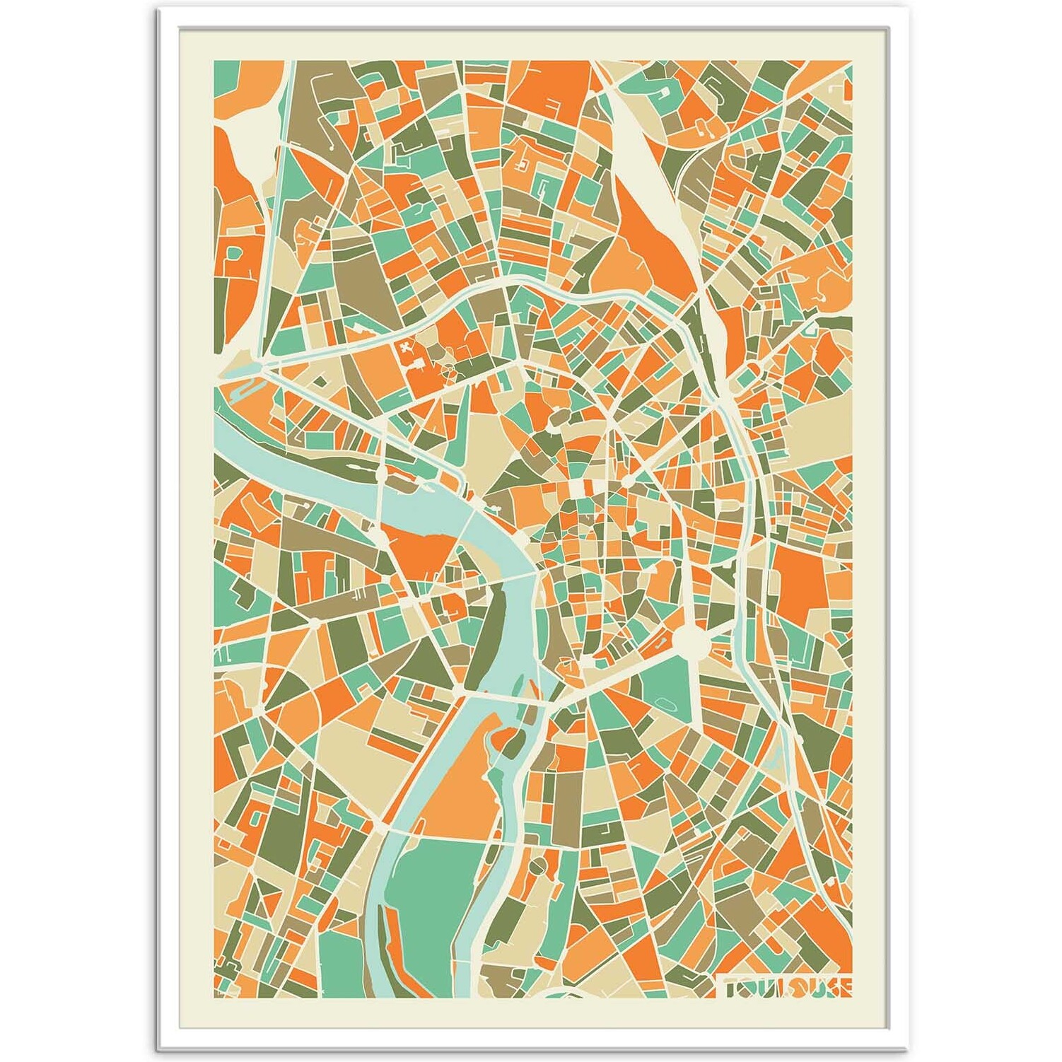 Affiche - Toulouse map - Muzungu