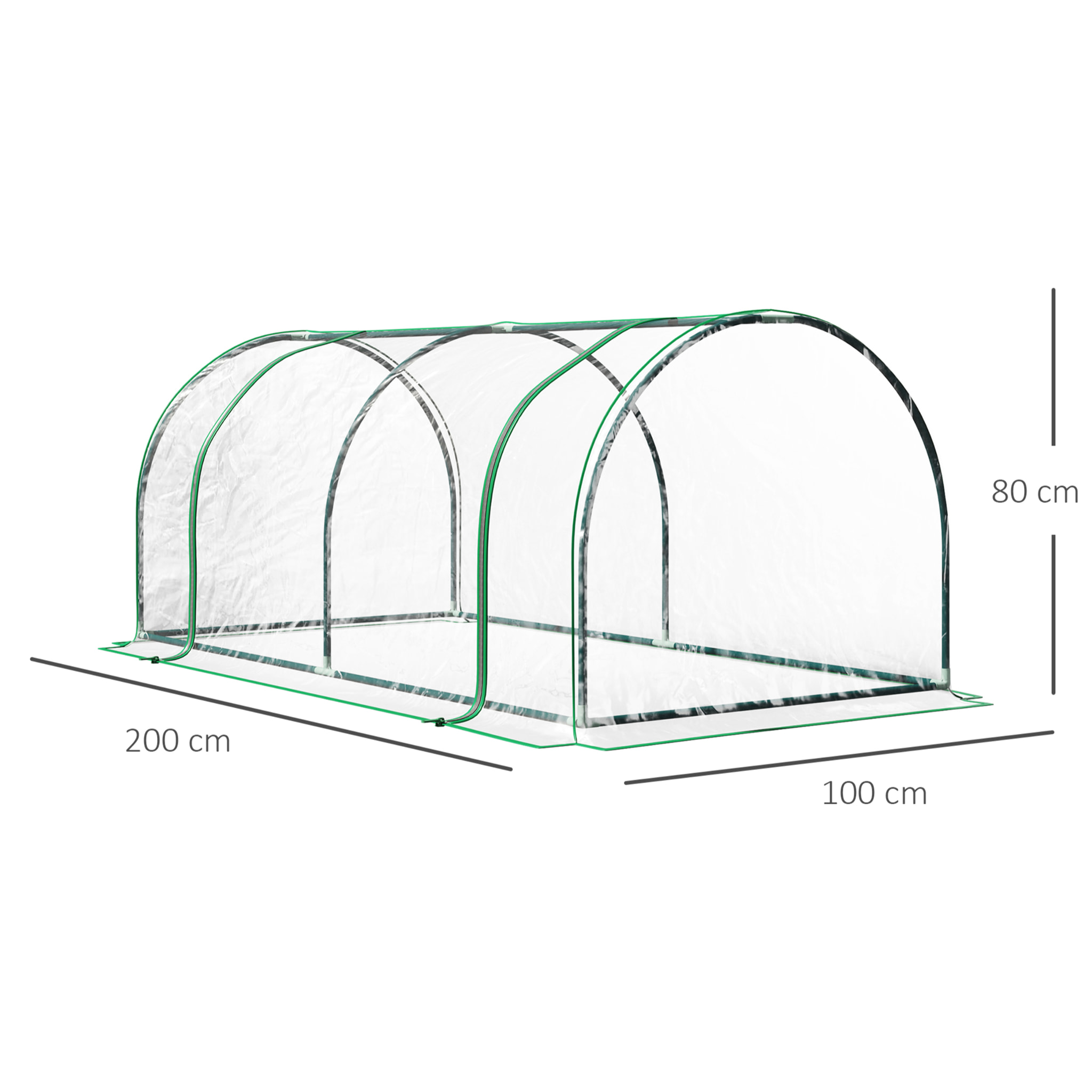 Invernadero Caseta 200x100x80 cm Jardín Terraza Cultivo de Plantas Transparente