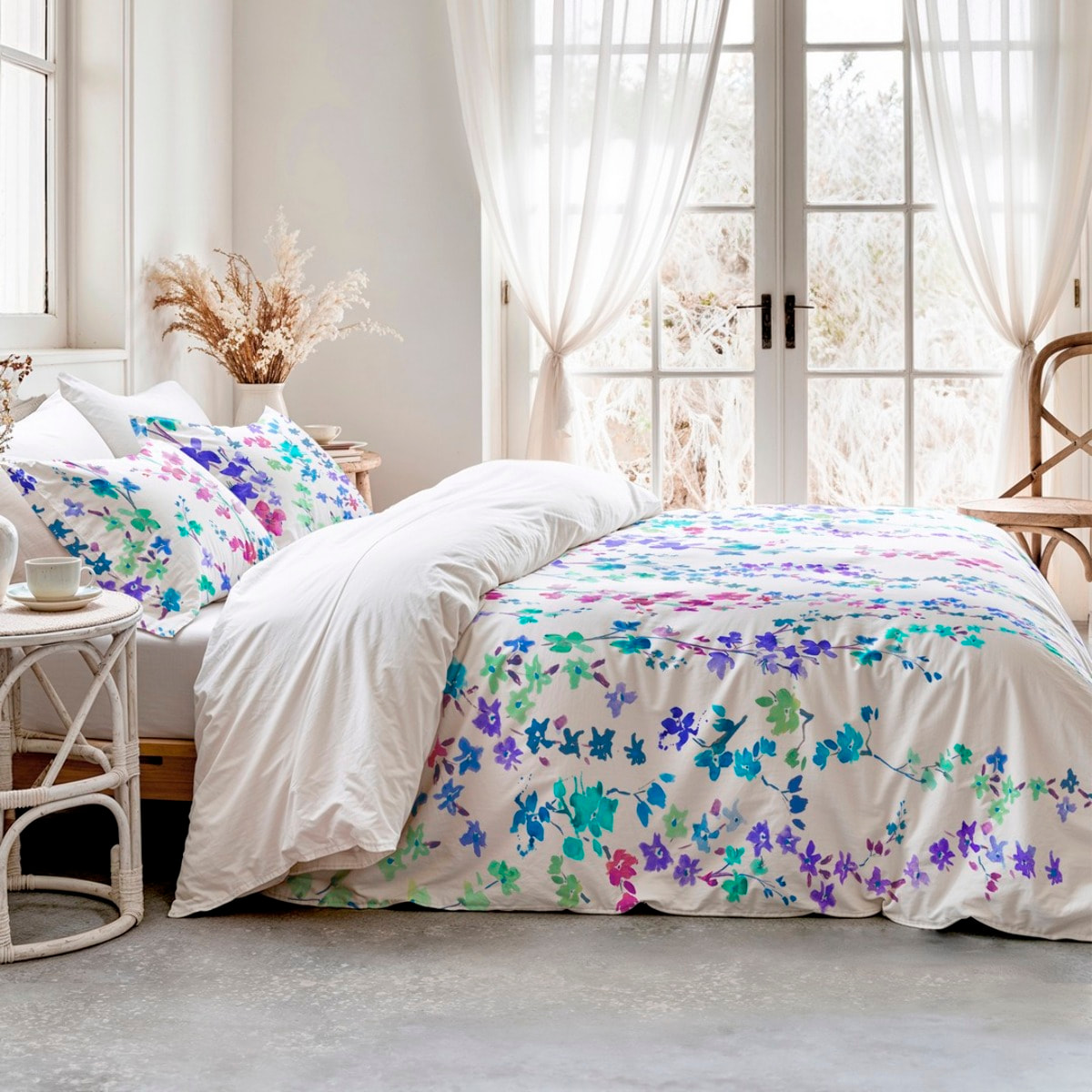 Funda nórdica 100% algodón 200 hilos Haku Blue