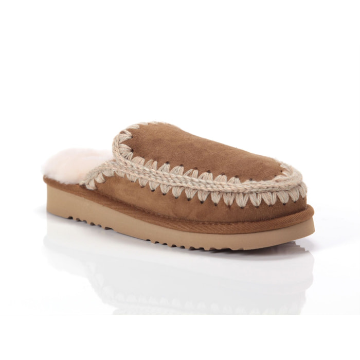 Boots Mou SLIPPER PLAT Marrone