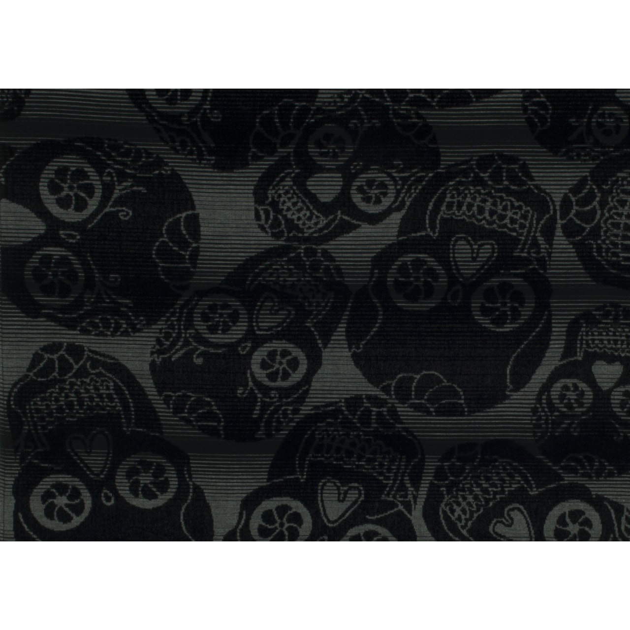 Telo Mare Spugna Jacquard Spiaggia Disegno Multiteschio Nero