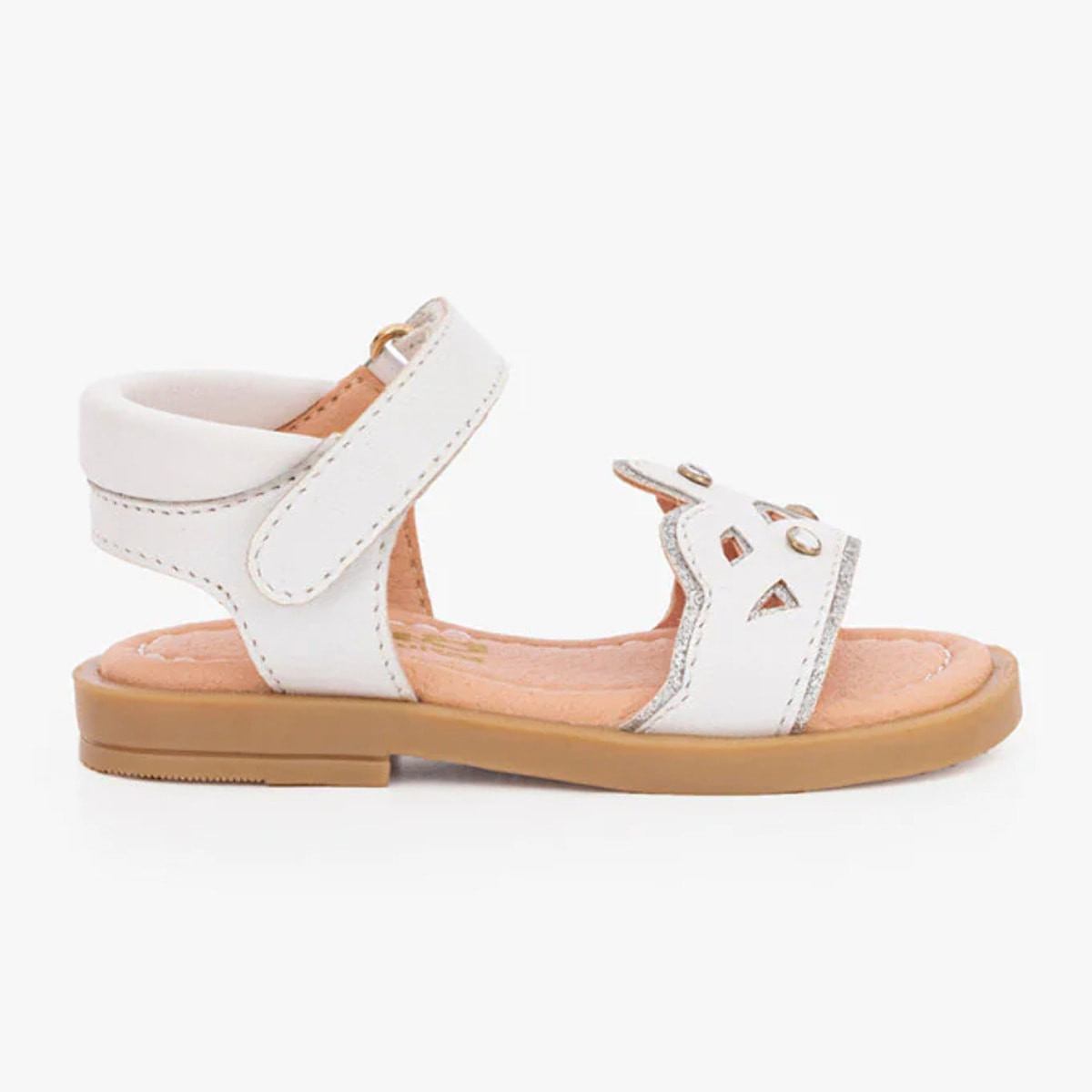 Sandali Crown Baby in pelle bianca