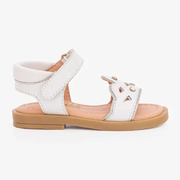 Sandali Crown Baby in pelle bianca