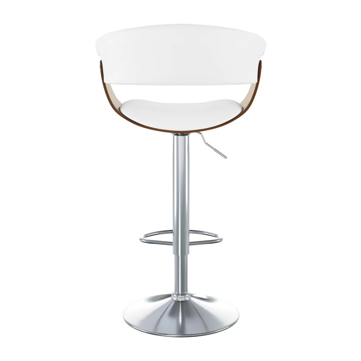 Chaise de bar réglable et pivotante 59/81 cm en cuir synthétique blanc - Basile