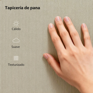 Somier 160x200 cm con Cabecero Ajustable, Estructura de Cama, Tapizado en Pana, Láminas de Madera, Fácil de Montar, Gris Claro