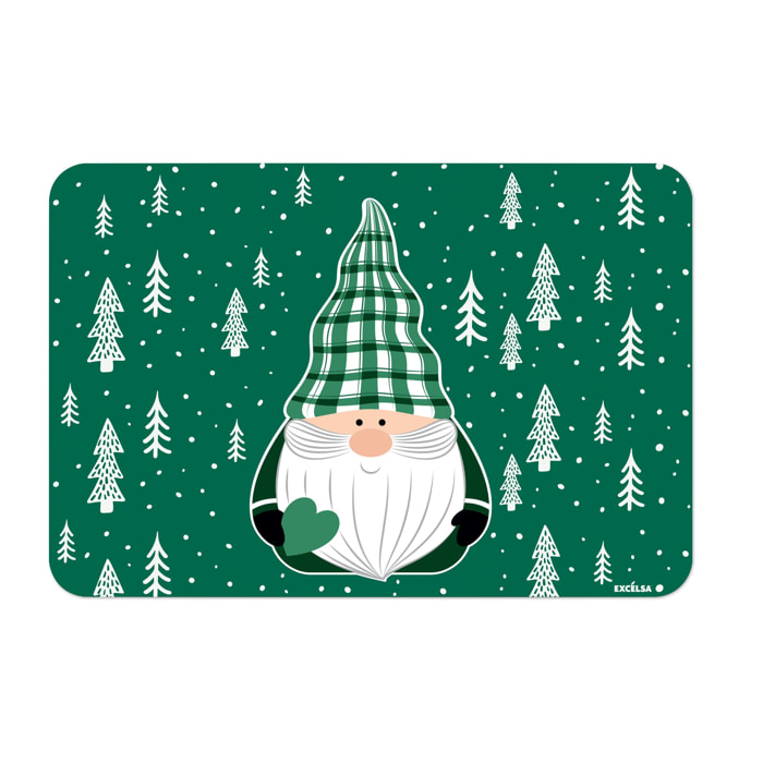 Set 6 tovagliette rettangolari Excelsa – Green Winter, Polipropilene verde