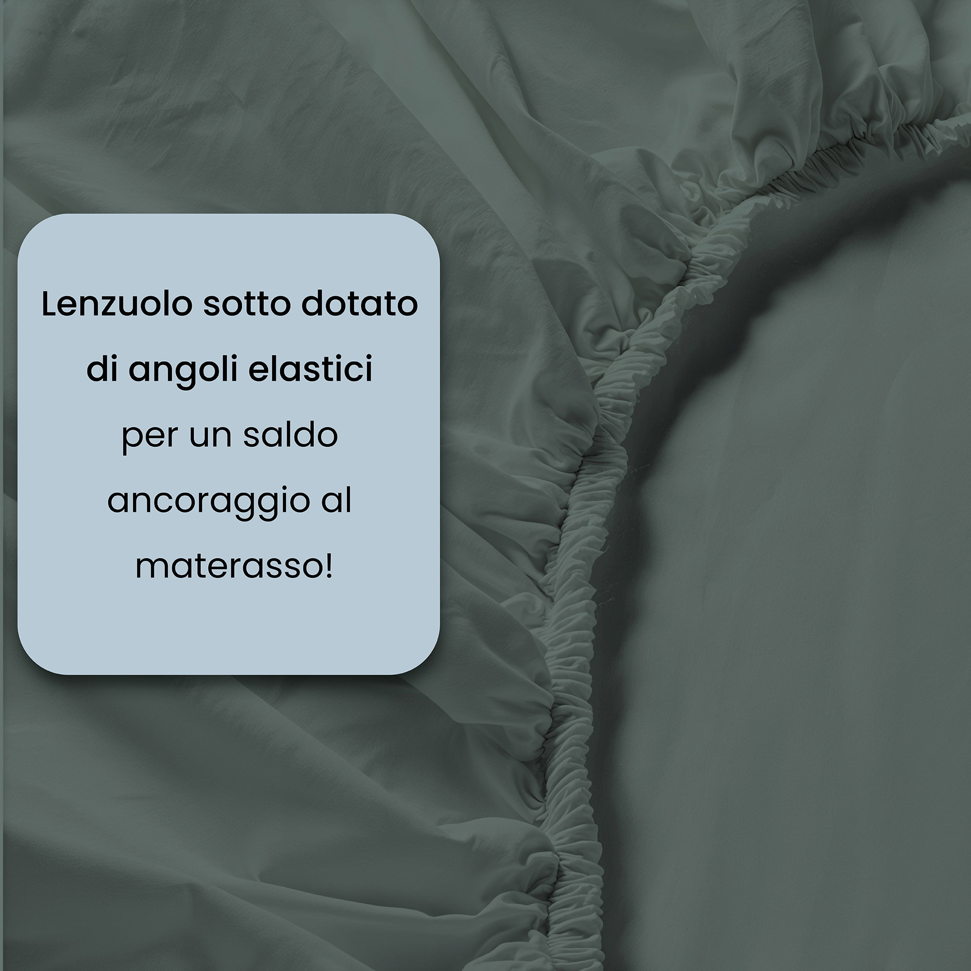 COMPLETO LETTO WATER WASHED, 100% Microfibra, No Stiro - SALVIA