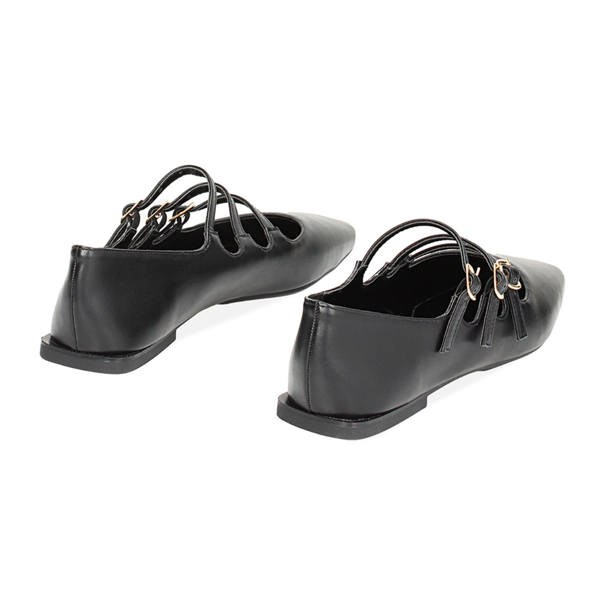 Ballerines multi-bracelets noirs