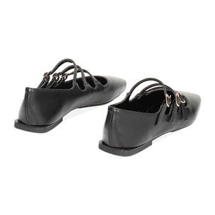 Ballerines multi-bracelets noirs