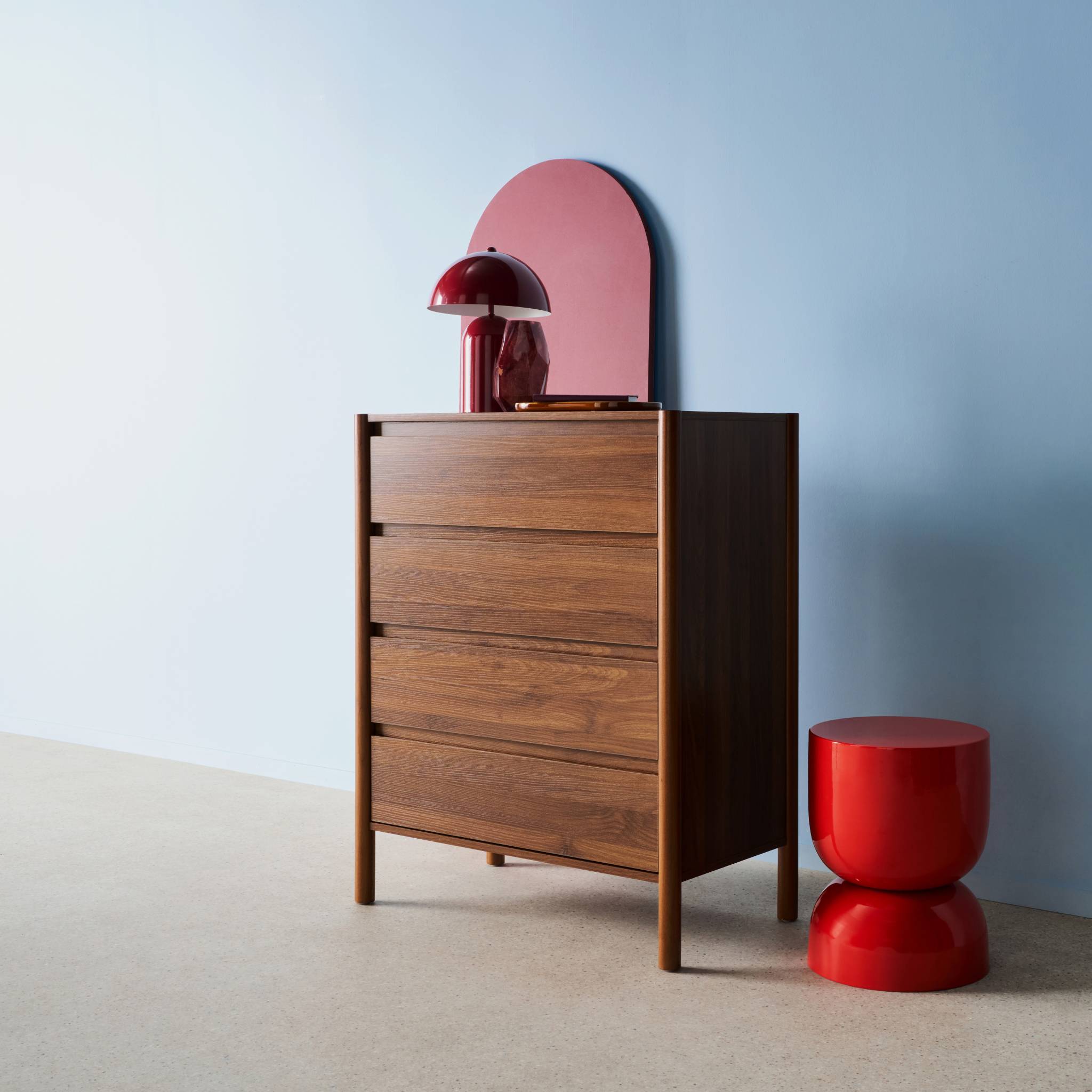 Commode décor bois 4 tiroirs  HARMONY