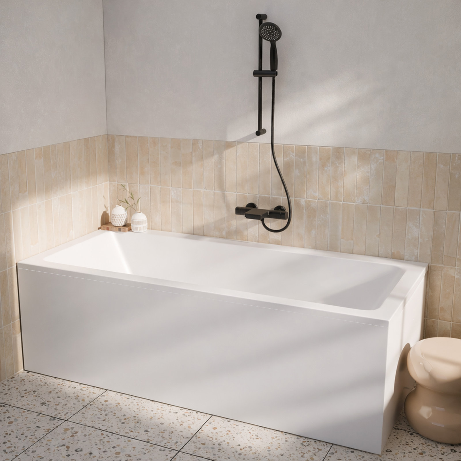 Tablier de Baignoire Blanc Mat 80x50x2.5 cm - 100% Acrylique