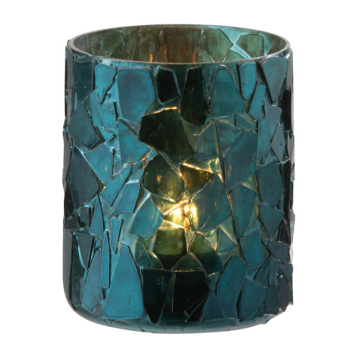 J-Line photophore Paillettes - verre - bleu - 3 pcs