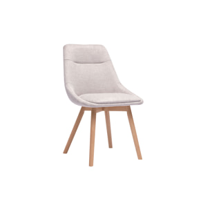 Chaises en tissu effet velours texturé beige et bois clair (lot de 2) ALESS