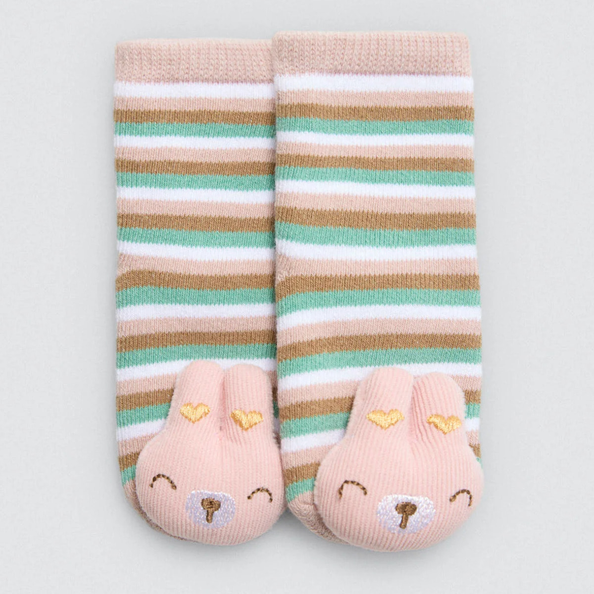 Calzini termici sensoriali per neonato con sonaglio rosa