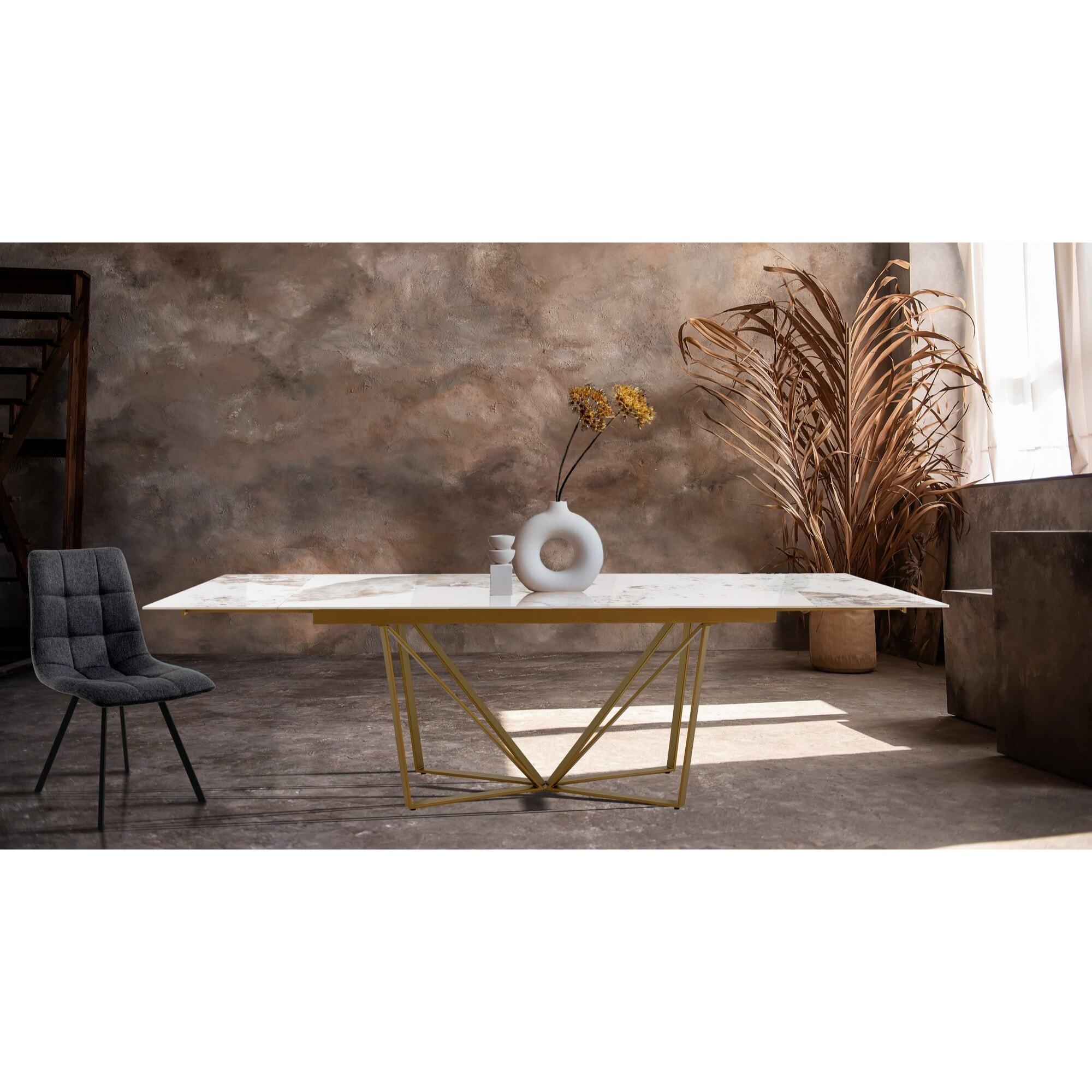 Tomasucci Table extensible SPINNE GOLD - ONICE MARBRE