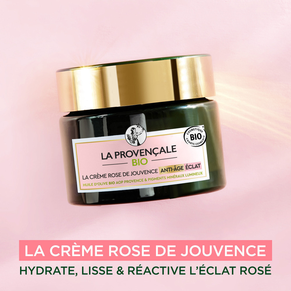 La Provençale Peptide-Eclat - Crème Rose Booster d'Eclat Anti-fatigue - Olive violette - Peptides & Pigments lumineux - Tous typ