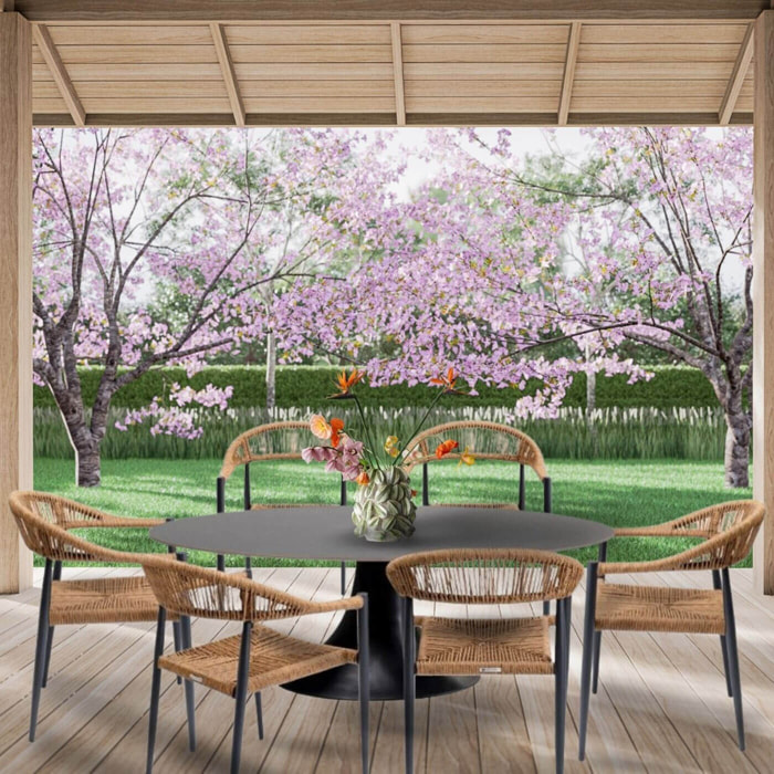 Ensemble de jardin Grande Possibilita table 220cm et 6 chaises nature Kare Design
