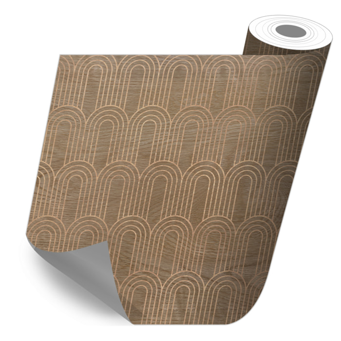 Stickers adhesivos de CERAMIKO - Madera con arcos dorados 65x100