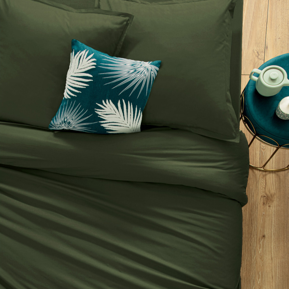 Housse de couette "Carina" coton 240x220cm vert kaki