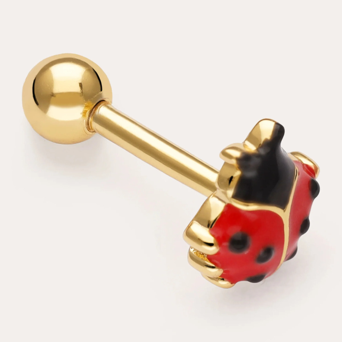 Orecchino Ladybug Argento Placcato Oro