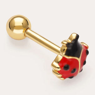 Orecchino Ladybug Argento Placcato Oro