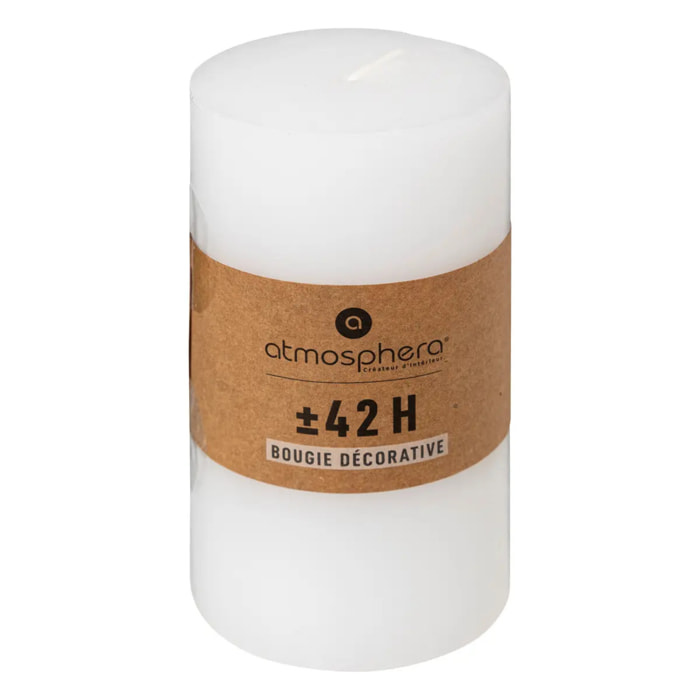 Bougie ronde "Hugo" blanc 355g