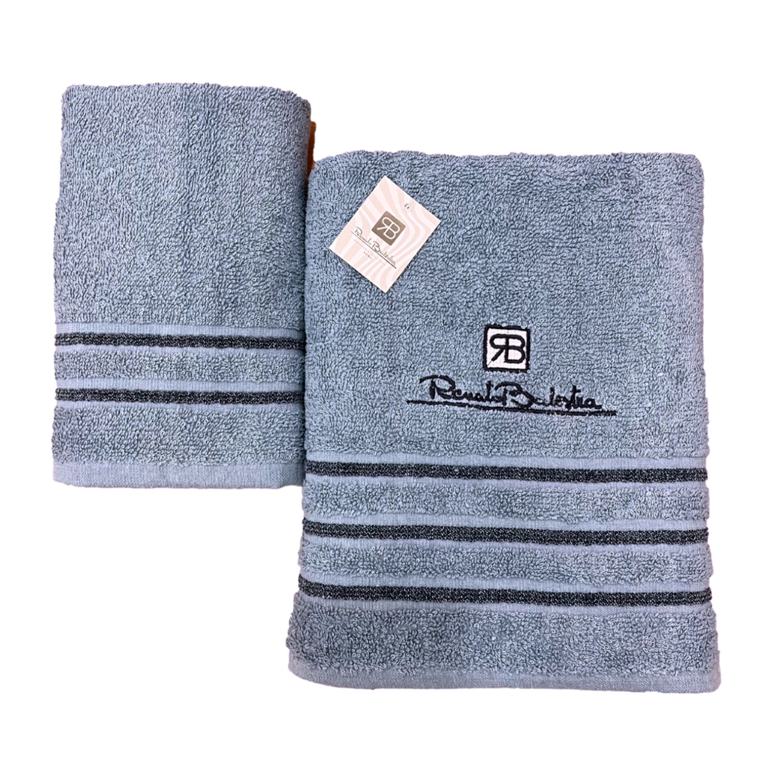 Renato Balestra 1 Set di 2 Asciugamani da bagno (1 viso e 1 bidet) Blu
