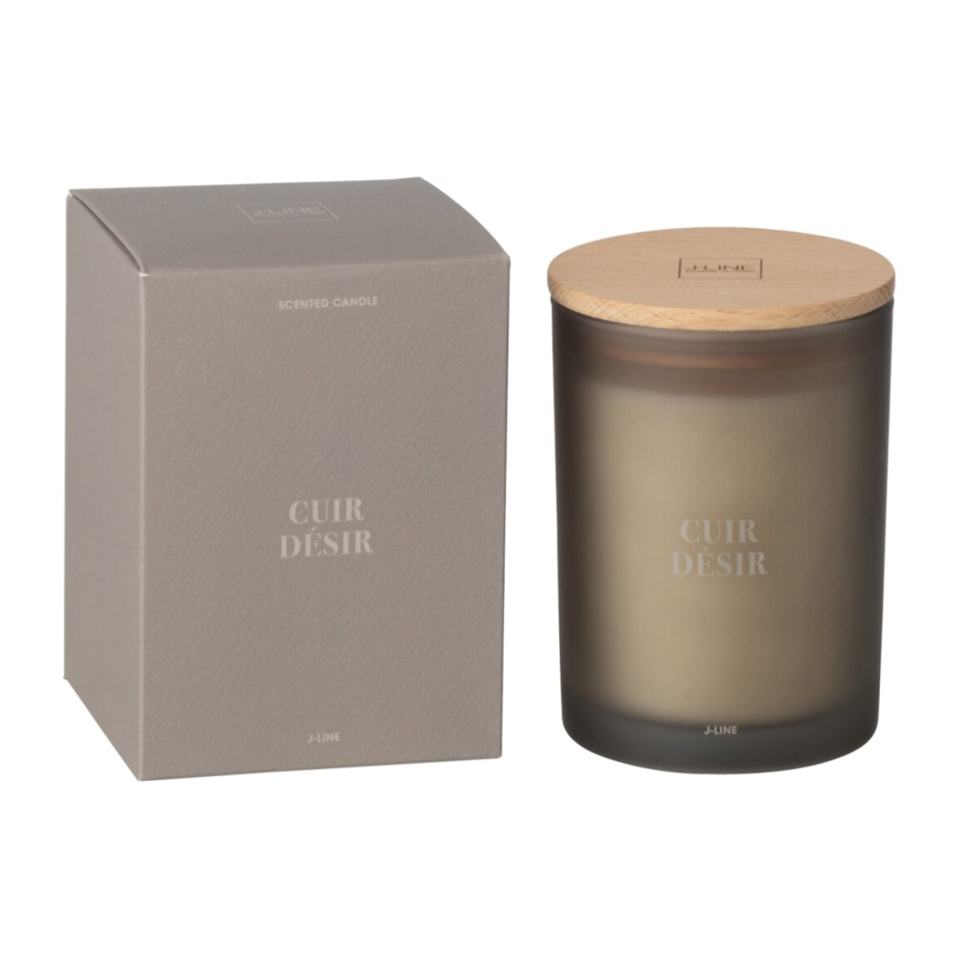 J-Line bougie parfumée Accords Essentiels - Cuir Désir - verre - brun - 38H