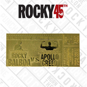 Rocky 2 Replica Biglietto Rocky Balboa vs Apollo Creed (Placcato in Oro) Fanattik