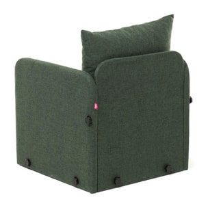 Fauteuil convertible vert foncé lin couchage 200 cm ORURO