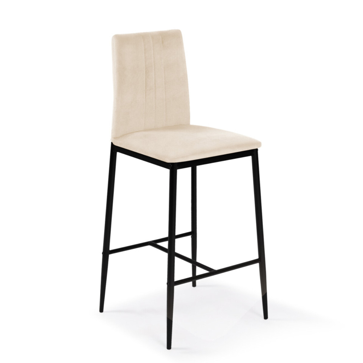 Tabourets de bar glam Jade en velours - Crème