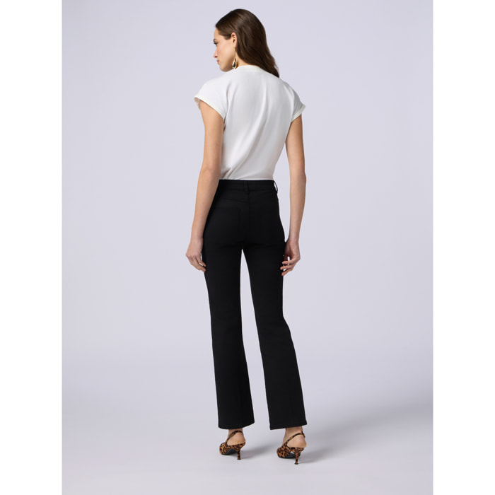 Oltre - Regular tencel blend trousers - Negro