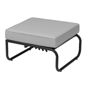 Salon de jardin canapé modulable 2-3 places gris en aluminium