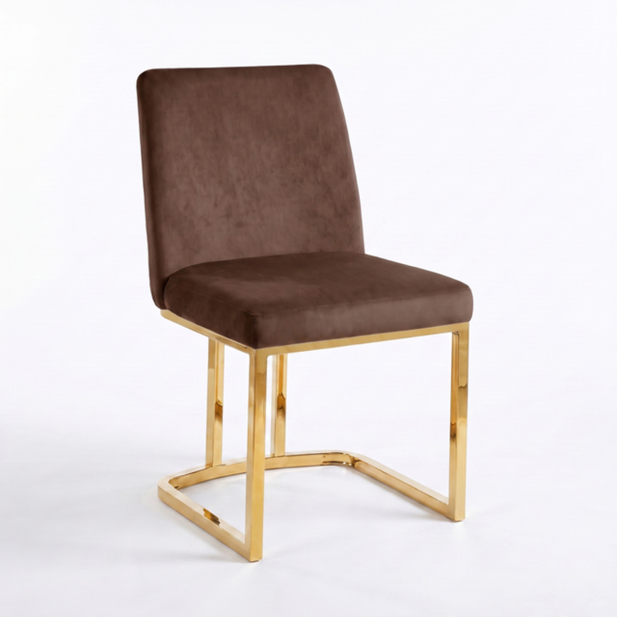 Sedia Imbottita in Effetto Velluto con Gambe Oro, Design Moderno ed Elegante per Sala da Pranzo, Cucina, Soggiorno, Studio e Ufficio