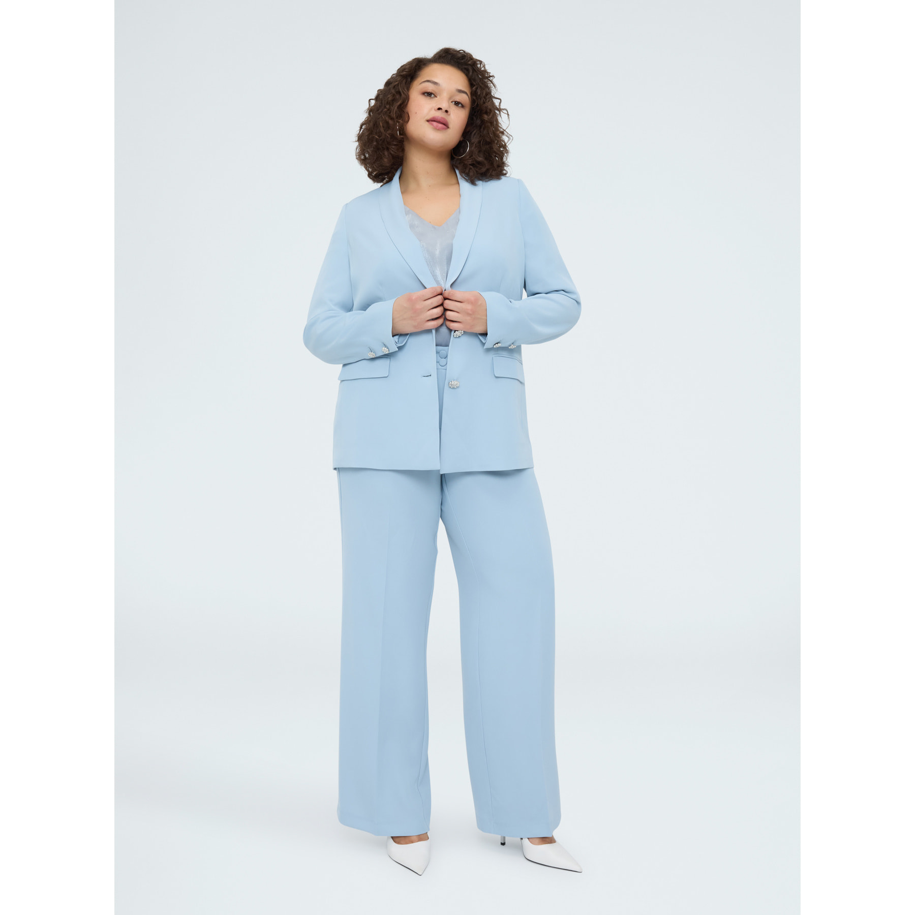 Fiorella Rubino - Blazer con botones joya - Light - blue