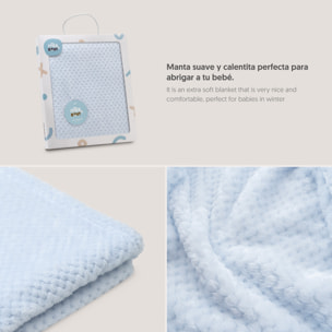 Manta Popcorn Azul