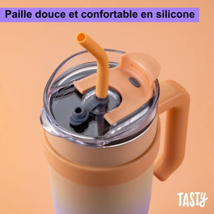 Gobelet isotherme 1200 ml lilas et pêche Tasty