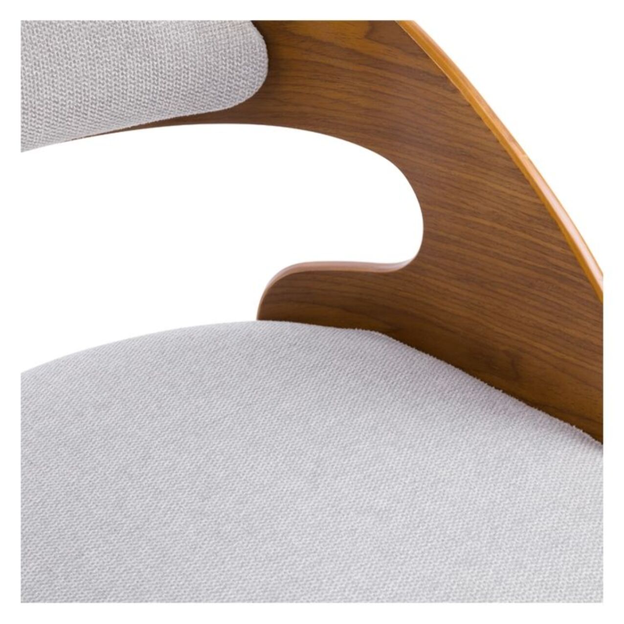 Chaise de bureau pivotante et réglable en bois et tissu gris - Louis