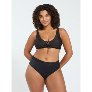 Fiorella Rubino - Bikini zebrato con allacciatura frontale - Marrone