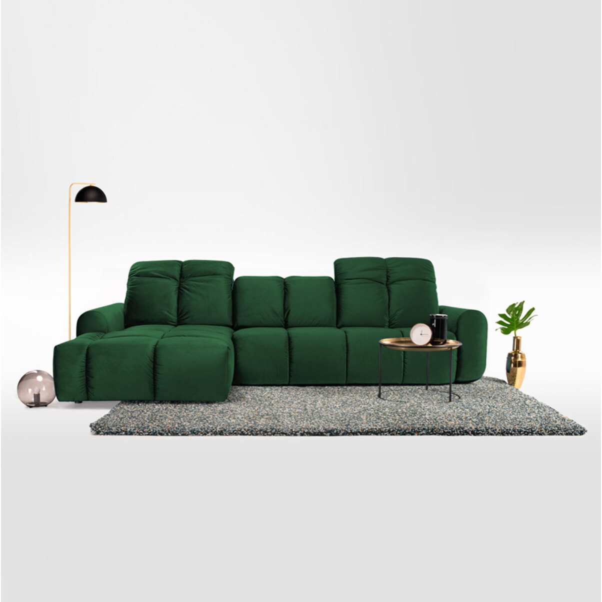 Canapé Velours Angle gauche Anacapri - 3 Places