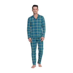 Pigiama uomo scottish in caldo cotone aperto davanti Noidinotte
