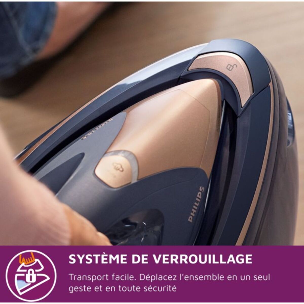 Centrale vapeur PHILIPS PSG9030/20 noir et rose doré 1,8L